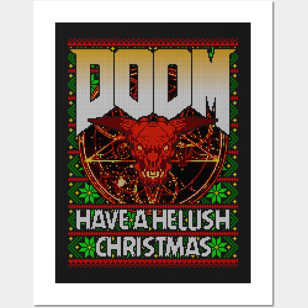 Have a Hellish Christmas Wall Art by HappyLlama